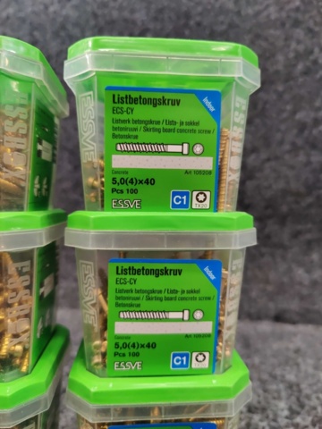 1383959-5 12 st Förpackningar Listbetongskruv, Essve