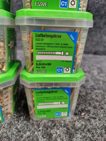 1383959-6 12 st Förpackningar Listbetongskruv, Essve