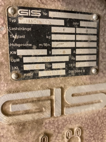 1382870-4 Chain hoist - GIS Handy 80