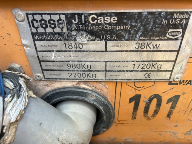 1382930-49 Case 1840 Skid Steer Loader with Two Buckets and Forks