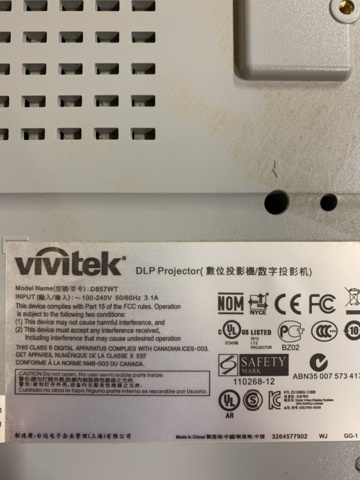 1384246-6 Projektor Vivitek D857WT