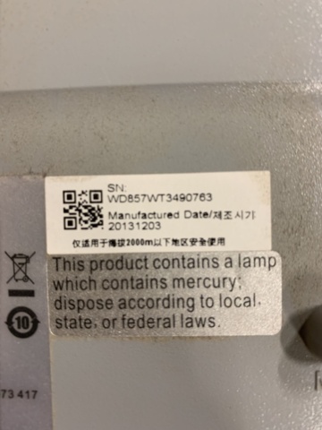 1384246-7 Projektor Vivitek D857WT