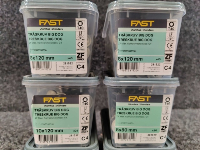 1385895-3 6 st Förpackningar Träskruv, Fast