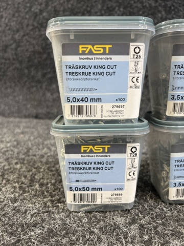 1386222-2 11 st Förpackningar Träskruv, Fast