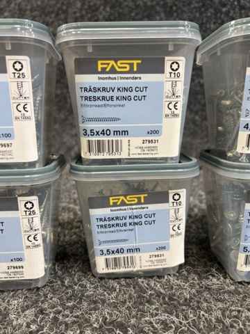 1386222-3 11 st Förpackningar Träskruv, Fast