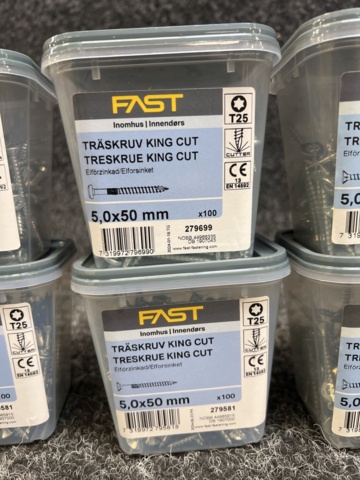 1386222-5 11 st Förpackningar Träskruv, Fast