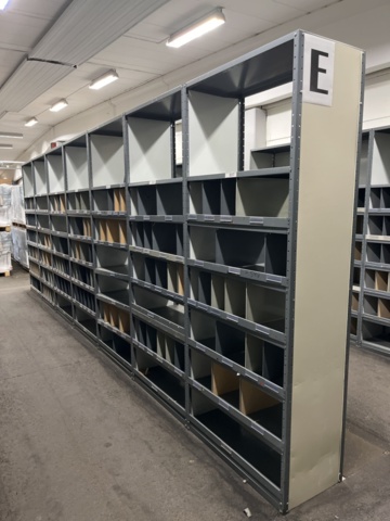 Storage rack/Assortment rack with sheet metal shelves 7 meters (ME ...