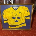 1355172-2 Framed hockey jersey with autographs - Tre Kronor