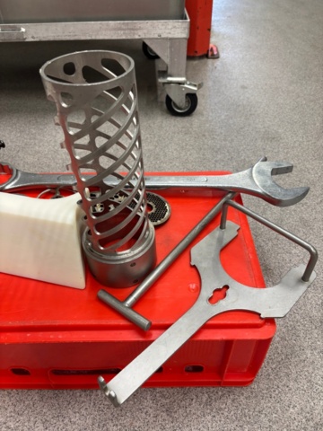 1356426-4 Meat grinder - MADO Ultra on roller stand