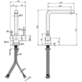 1389279-3 Blandare - iCrolla Milano, diskmaskinsavstängning, silgranit-look alumetallic/krom, 6570L ALU