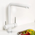 1389358-1 Mixer - iCrolla Milano, dishwasher shut-off, single lever, white/chrome, 6570L BSV B/CR