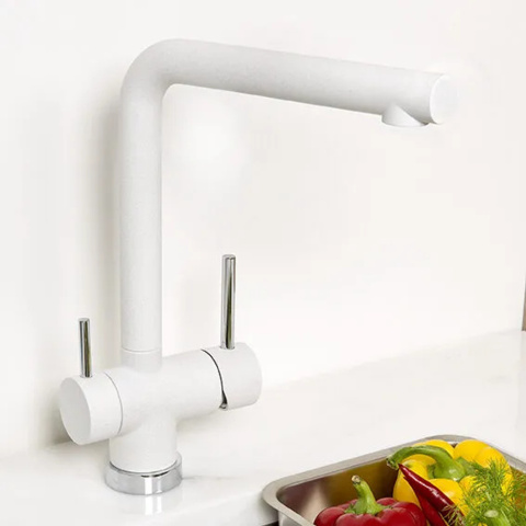 1389358-1 Mixer - iCrolla Milano, dishwasher shut-off, single lever, white/chrome, 6570L BSV B/CR