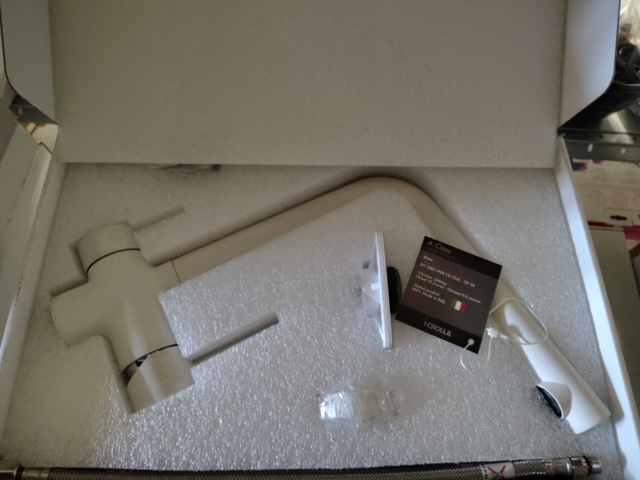 1389358-2 Mixer - iCrolla Milano, dishwasher shut-off, single lever, white/chrome, 6570L BSV B/CR