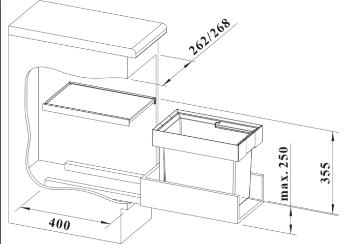 1389432-4 Waste sorting - Blanco Flexon II, 19 L
