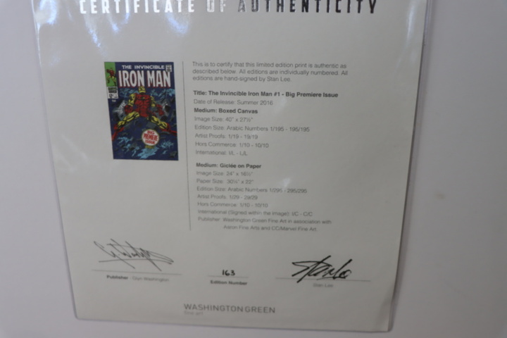 1174509-7 Painting "Iron Man" signed Stan Lee with certificate