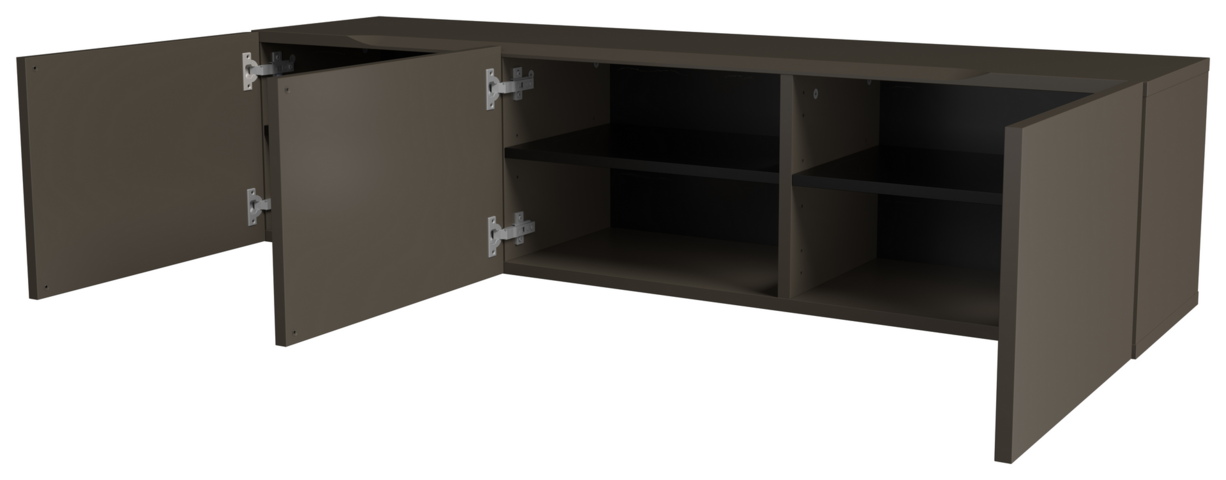 1388160-3 Lowboard Tenzo Genua 3 dörrar, dark taupe matte