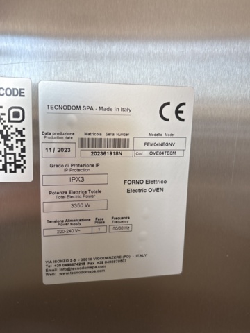 1386833-9 Convection oven, Tecnodom 'Nerone'