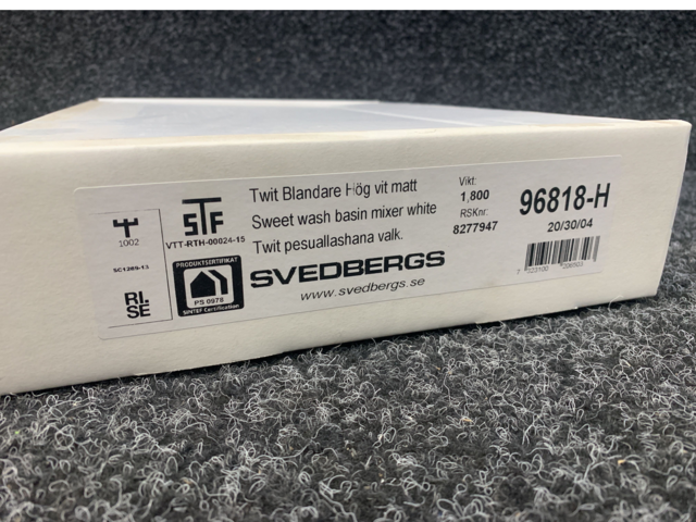 1389583-3 Sink mixer Svedbergs Twit, white matt