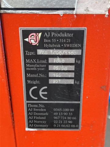 1390304-12 Handtruck - AJ Produkter VVS 1000/1100