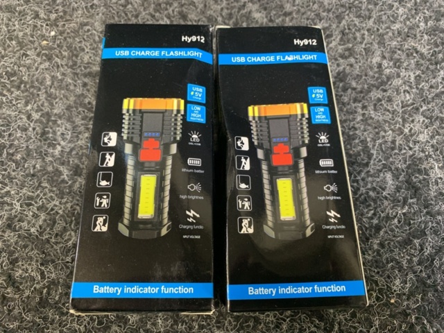 1390530-2 2 pcs Flashlights powerful 4 LED COB side light / USB charging