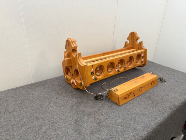 1351732-1 Retro matbordslampa i furu, kurbitsmålad