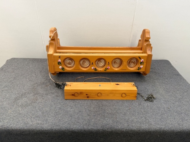 1351732-2 Retro matbordslampa i furu, kurbitsmålad