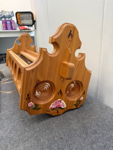 1351732-5 Retro matbordslampa i furu, kurbitsmålad