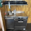 1366863-1 Stainless steel dishwashing station with dishwasher and dish rack holder