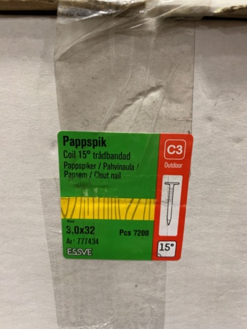 1392290-2 About 7200 cardboard nails 3.0x32mm, Essve