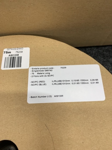 1392428-2 15 rolls Fiber cable 2FU 2xSCUPC, 70m
