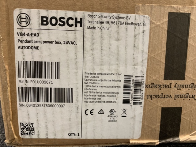 1392431-5 Väggarmsfäste med nätdelsbox, Bosch VG4-A-PA0