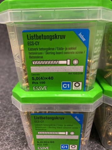 1392298-2 8 st Förpackningar Listbetongskruv, Essve