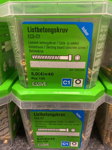 1392298-3 8 st Förpackningar Listbetongskruv, Essve