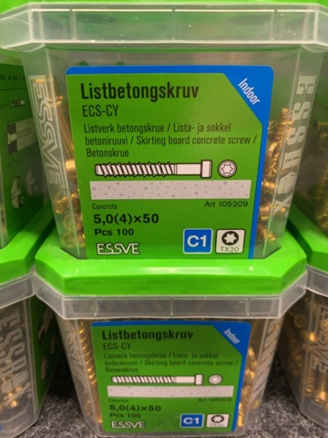 1392298-4 8 st Förpackningar Listbetongskruv, Essve