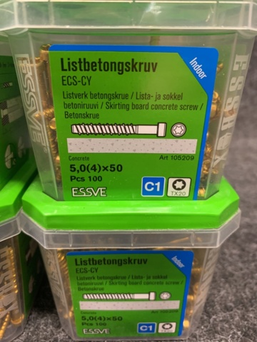 1392298-5 8 st Förpackningar Listbetongskruv, Essve