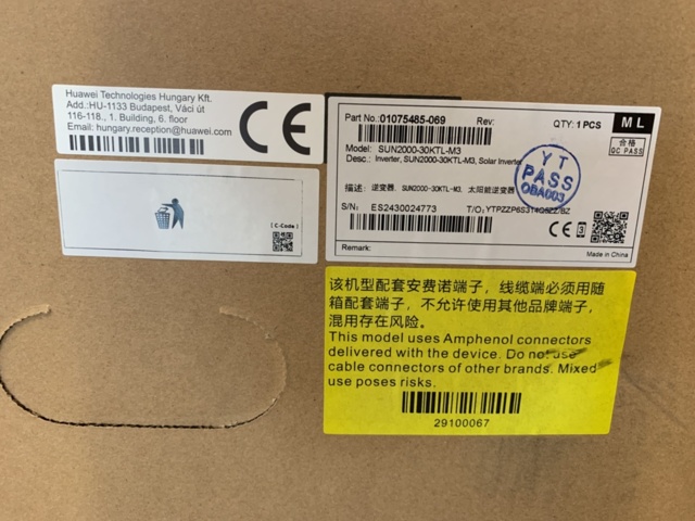 1392503-3 Växelriktare HUAWEI SUN2000-30KTL-M3 3-fas 30kW