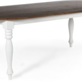 1392702-2 Victoria large oval dining table 230x110 cm - White/Brown stain