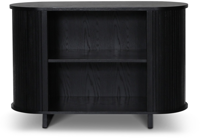 1392731-2 Nova low bookshelf in black stained oak 120x80 cm