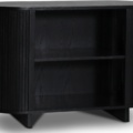 1392731-3 Nova low bookshelf in black stained oak 120x80 cm