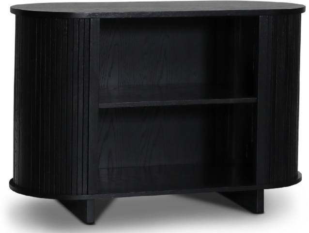 1392731-3 Nova low bookshelf in black stained oak 120x80 cm