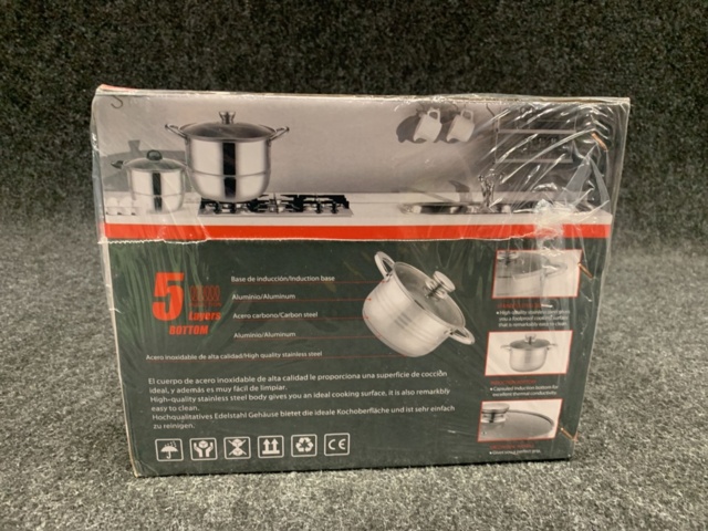 1393139-3 Rostfri stekpanna och kokkärlset med lock – 12 delar