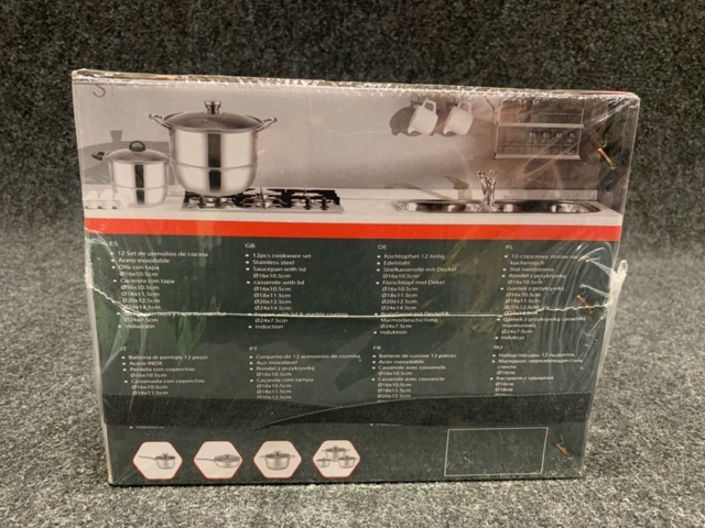 1393139-4 Rostfri stekpanna och kokkärlset med lock – 12 delar