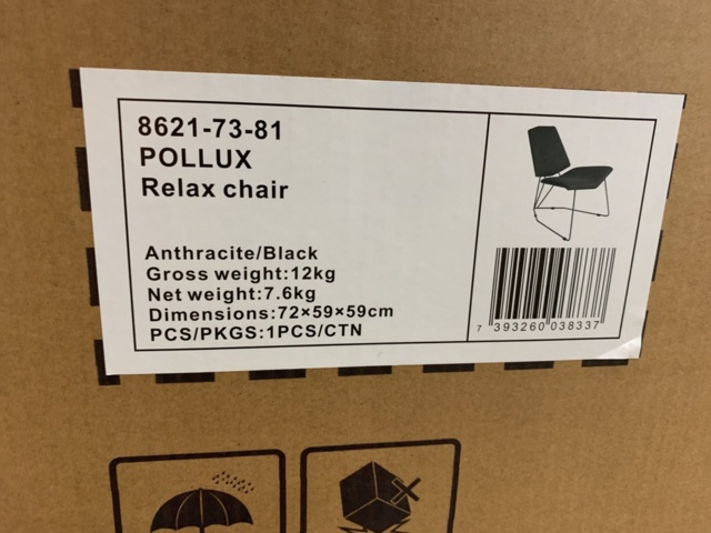 1393232-3 2 st Vilfåtöljer Brafab Pollux Anthracite/Black