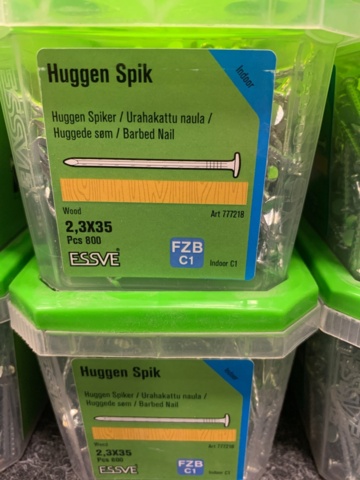 1392548-3 10 st Förpackningar Huggen Spik 2,3x35mm, Essve