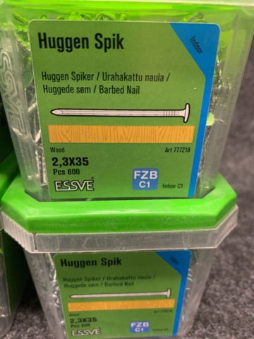 1392548-6 10 st Förpackningar Huggen Spik 2,3x35mm, Essve
