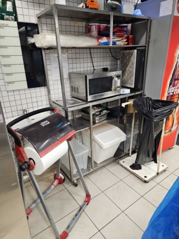 1388610-1 Rostfri hylla, micro, torrfoder, airclean, papperhållare, servetthållare