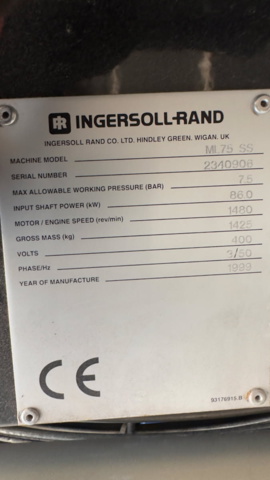 1321843-22 Container med kompressor Ingersoll-Rand ML75 SSR