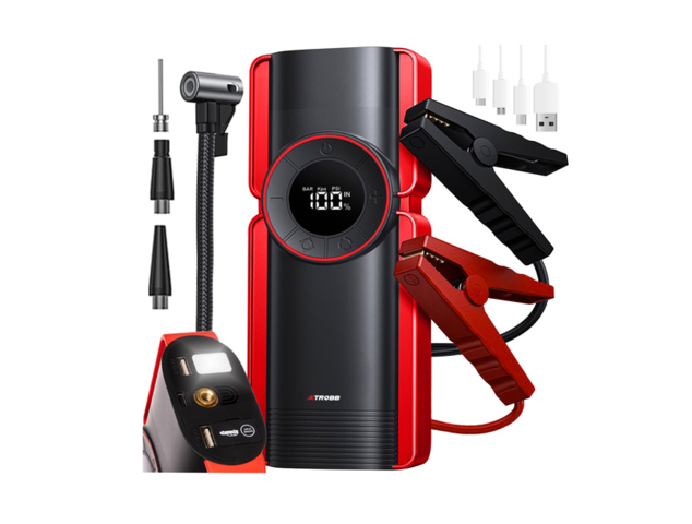 1393993-1 Sladdlös bilstartare – 6-i-1 med 10 000 mAh & kompressor m.m.