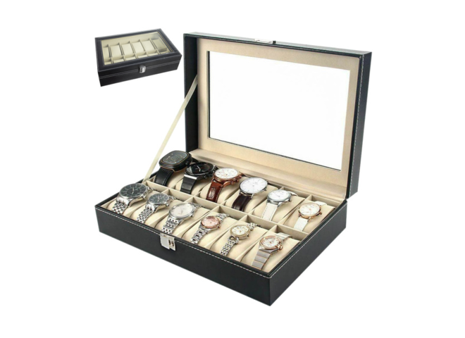 1394011-1 Klockbox - till 12 st klockor / armband / smycken