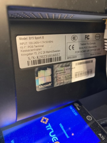 1390198-4 Kassasystem - Kassaterminal B15 Sport i5